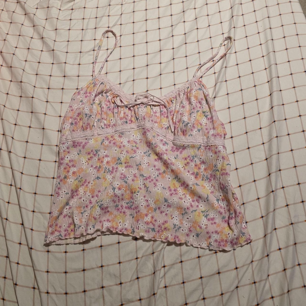 No Boundaries Pink Floral Spaghetti-Strap Cami
